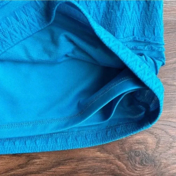 Forever 21 Mini Skirt Blue | Bodycon Skirt | Ribbed | Ruffles | Blue Mini Skirt - Picture 3 of 6